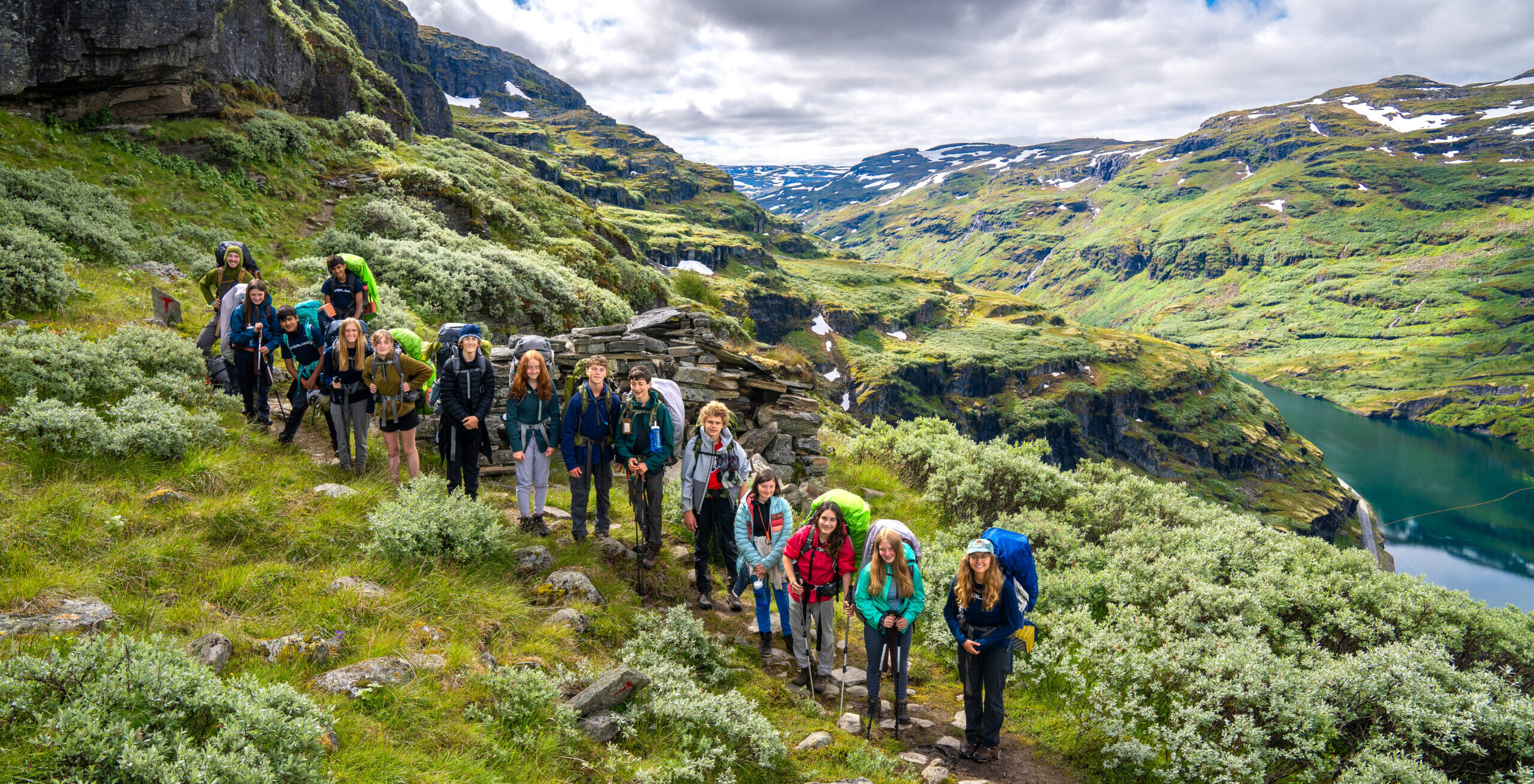 Groups Hike along Fjords.