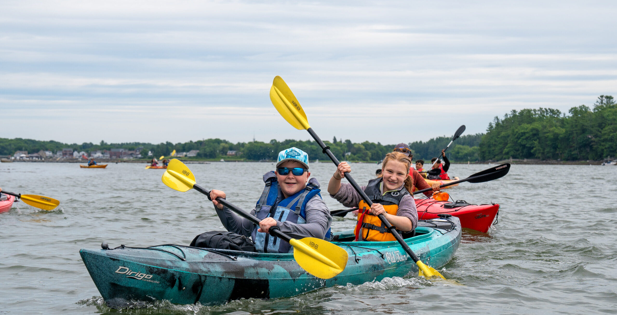 Sharing a double kayak with a trip mate is a great way to make new friends!