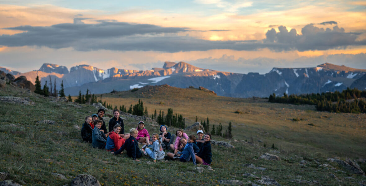 The group enjoying a sunset