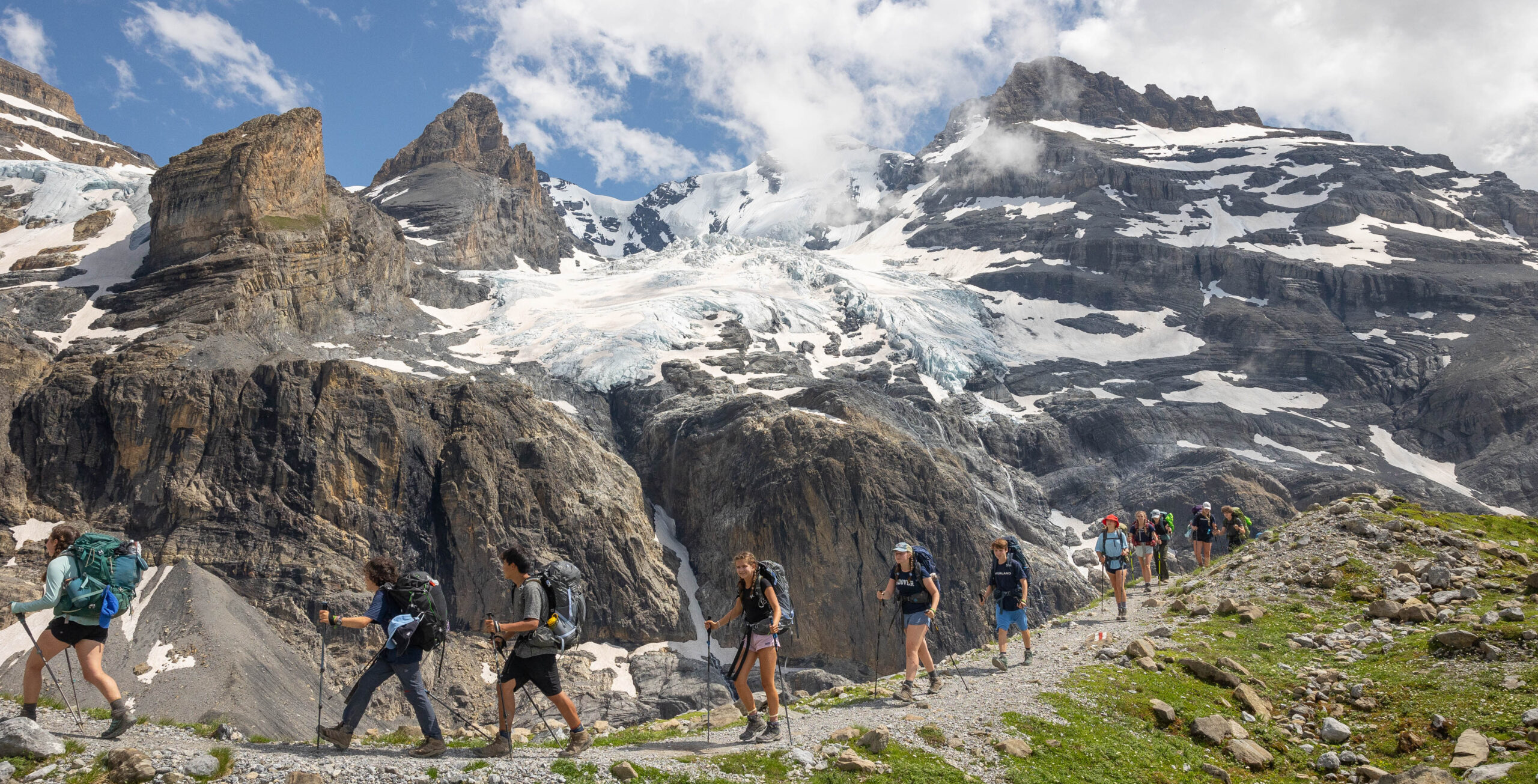 Hiking past Glaciers