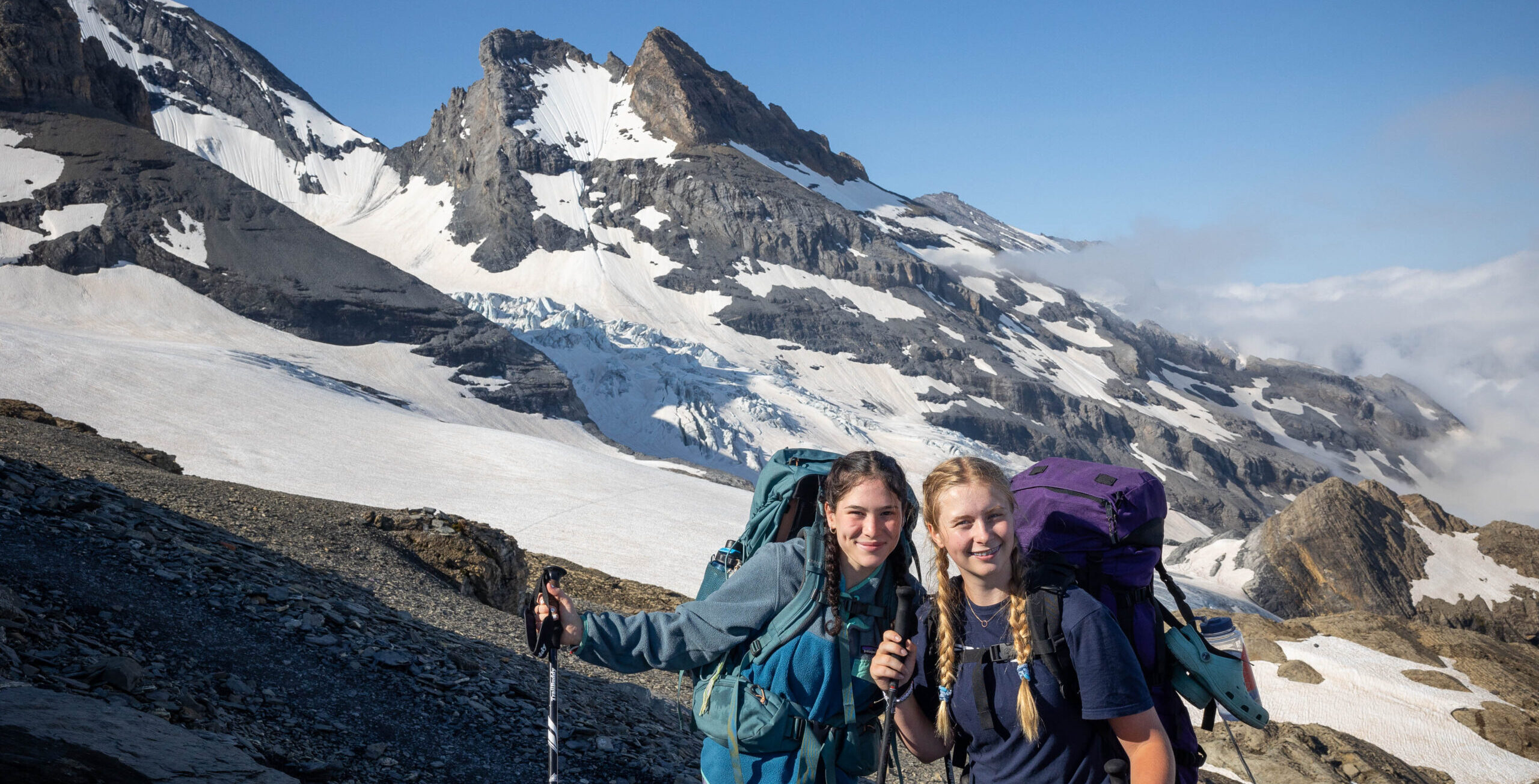 Friends in a glacial field