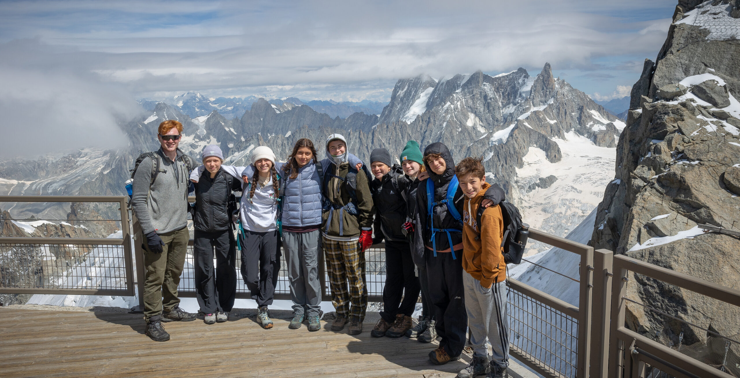 language hiking france at viewpoint