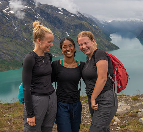 teens on hiking tour summer camp in Norway